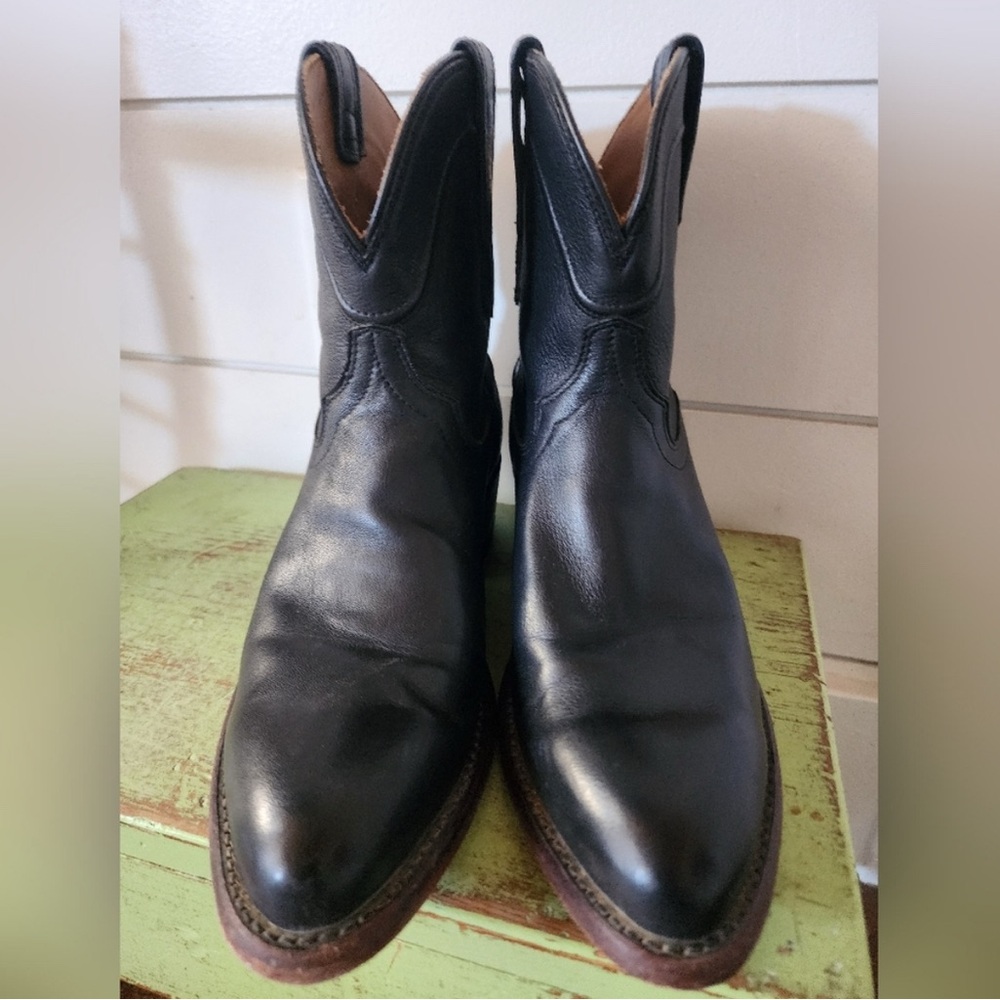 Tecovas Black Leather Ankle Booties